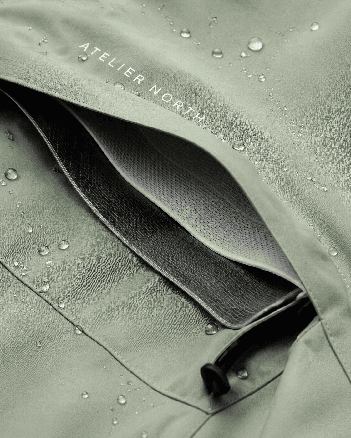Three-layer shell fabric close-up